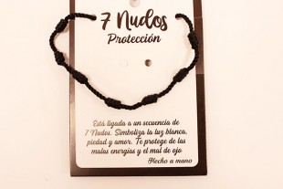 Pulsera 7 Nudos Negra de...