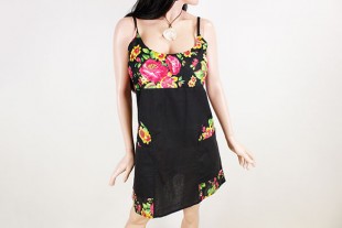 Vestido Corto Bloques Rosas...