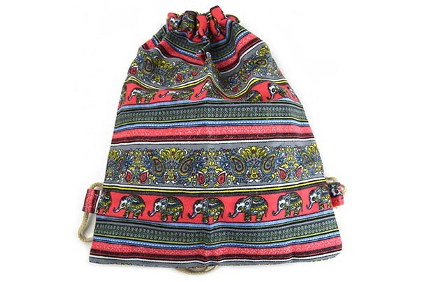 Mochila Cuerdas Étnica Elefantes Rosa