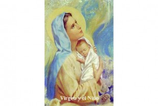 Estampa Virgen María con el...