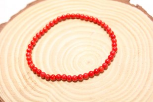 Pulsera Coral Rojo Elástica...