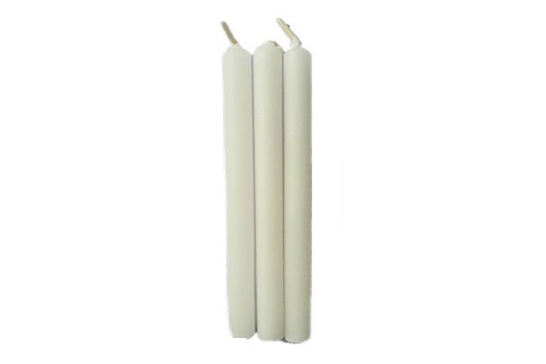 Vela Blanca Artesana por Inmersión 15 cm