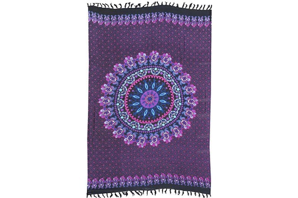Pareo Mandala Tonos Negro-Azul-Fucsia