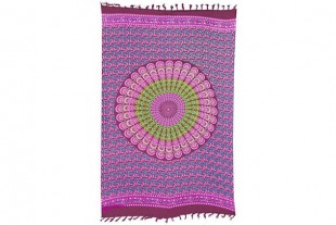 Pareo Mandala Fucsia Flores Azules