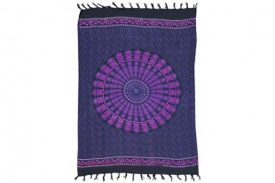 Pareo Mandala Tonos Negro-Azul Marino-Fucsia