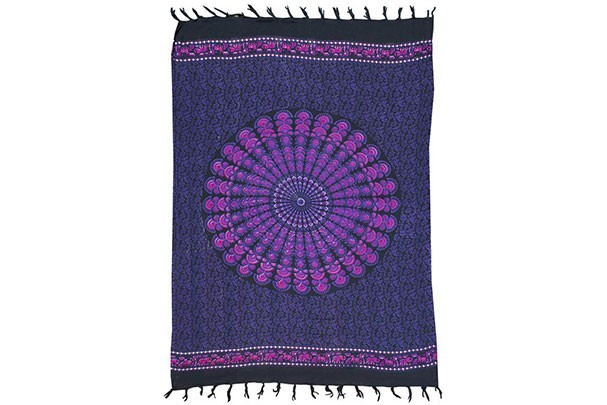 Pareo Mandala Tonos Negro-Azul Marino-Fucsia