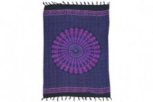 Pareo Mandala Tonos Negro-Azul Marino-Fucsia