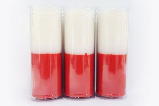 Velón Blanco Rojo 16x6 cm...