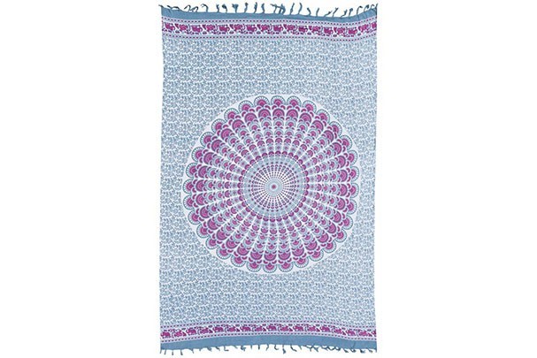 Pareo Mandala Gris-Fucsia