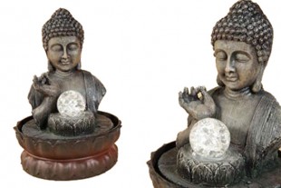 Fuente Buda Meditando Gris...