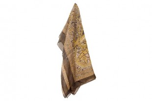 Pañuelo Seda Marrón Estampado Cachemir 100x100 cm