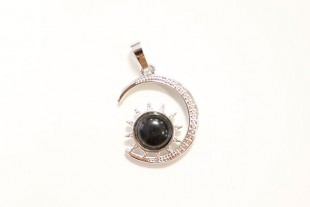 Colgante Sol y Luna Onix 2,5cm