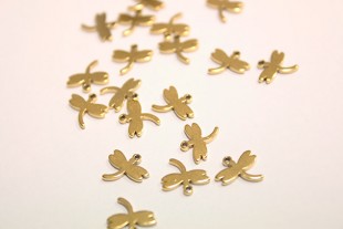Dije Libelula 1cm Acero Dorado