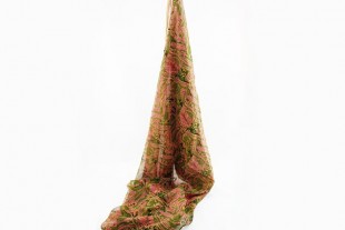 Fular Chifón Estampado Verde - Rosa 170 x 50 cm