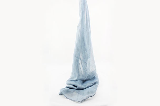 Fular Chifón Estampado Azul Pastel Claro 170 x 50 cm