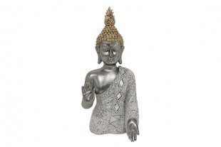 Figura Busto Buda Plateado...