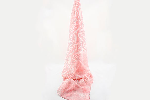 Fular Chifón Estampado Rosa 170 x 50 cm