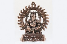 Colgante de Pared Sol Ganesha Base Metal Bronce