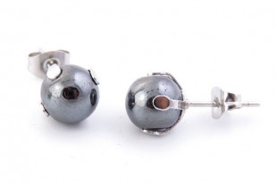 Pendientes Hematite Bola...