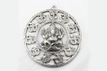 Colgante de Pared Círculo OM Ganesha Metal Plata