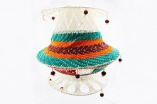 Lámpara Crochet 3 Niveles Platillo Tricolor Mediana