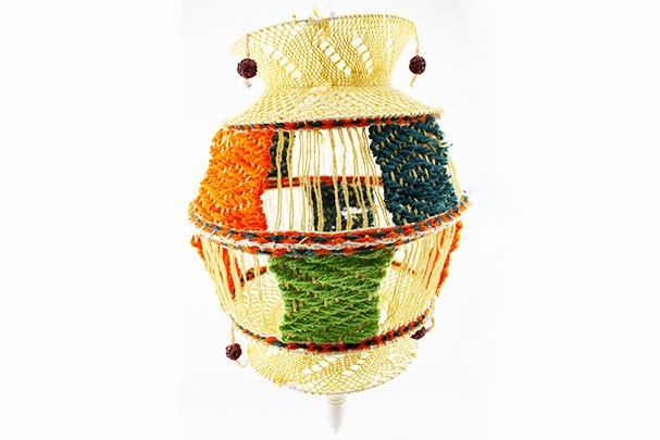 Lámpara Crochet Circular Bicolor Pequeña