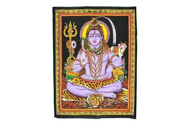 Tapiz Shiva Meditación Multicolor lentejuelas 108x80 cm