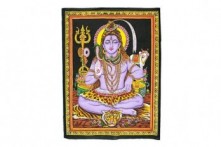 Tapiz Shiva Meditación Multicolor lentejuelas 108x80 cm
