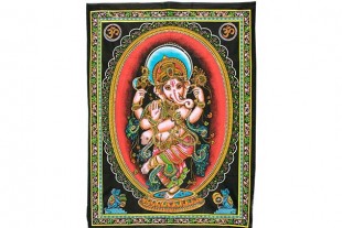 Tapiz Ganesha Bailando Multicolor lentejuelas 108x80cm