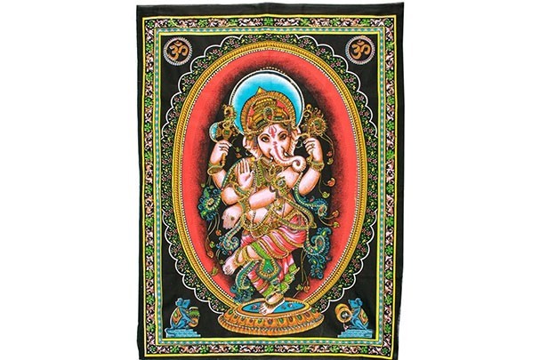 Tapiz Ganesha Bailando Multicolor lentejuelas 108x80cm
