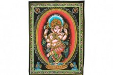 Tapiz Ganesha Bailando Multicolor lentejuelas 108x80cm