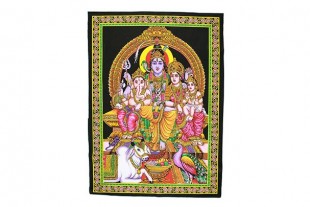 Tapiz Familia Shiva Multicolor lentejuelas 108x80 cm
