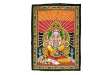 Tapiz Ganesha Arcoíris Naranja lentejuelas 104x75 cm