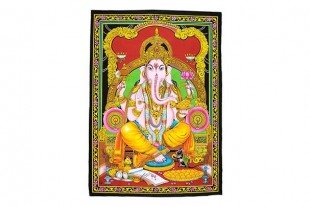 Tapiz Dios Ganesha Multicolor lentejuelas 104x75 cm