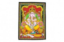 Tapiz Dios Ganesha Multicolor lentejuelas 104x75 cm