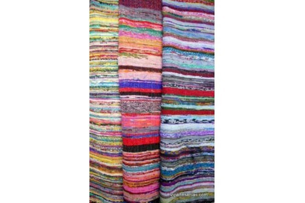 Alfombra rectangular trapo grande multicolor 190x120 India