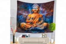 Tapiz Figura Buda Meditando Flor de la Vida 150x130 cm