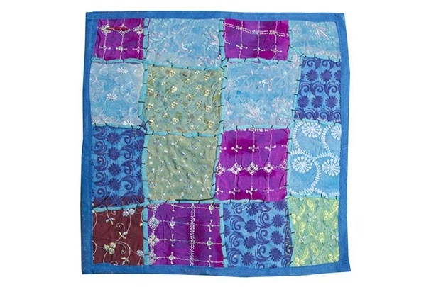 Funda Cojín Patchwork Azul 42x42 cm