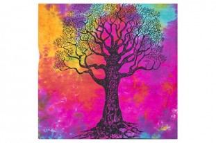 Funda Cojín Étnico Árbol de la Vida Multicolor 42x42 cm