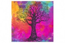 Funda Cojín Étnico Árbol de la Vida Multicolor 42x42 cm