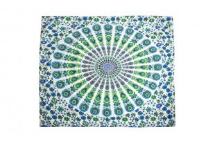 Funda Cojín Étnico Mandala Azul-Verde Grande 60x60 cm
