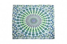 Funda Cojín Étnico Mandala Azul-Verde Grande 60x60 cm