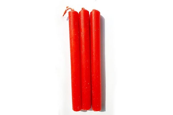 Vela Roja Artesana por Inmersión 15 cm