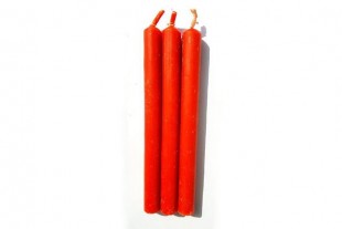 Vela Naranja Oscuro Artesana por Inmersión 15 cm
