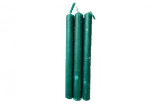 Vela Verde Oscuro Artesana por Inmersión 15 cm