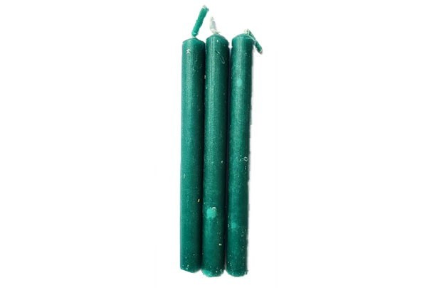 Vela Verde Oscuro Artesana por Inmersión 15 cm
