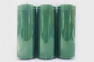 Velón Verde Oscuro Especial Esoterismo Artesano con Protector 16x6 cm