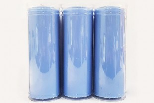 Velón Azul Celeste Especial Esoterismo Artesano con Protector 16x6 cm