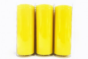 Velón Amarillo Especial Esoterismo Artesano con Protector 16x6 cm