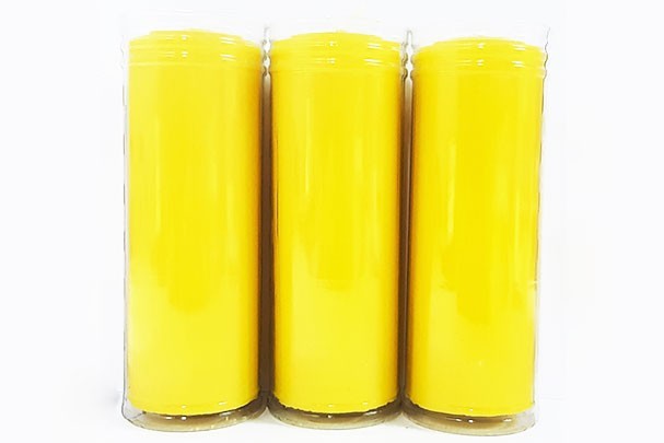 Velón Amarillo Especial Esoterismo Artesano con Protector 16x6 cm